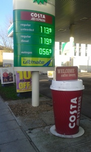 A BP petrol station in London, UK